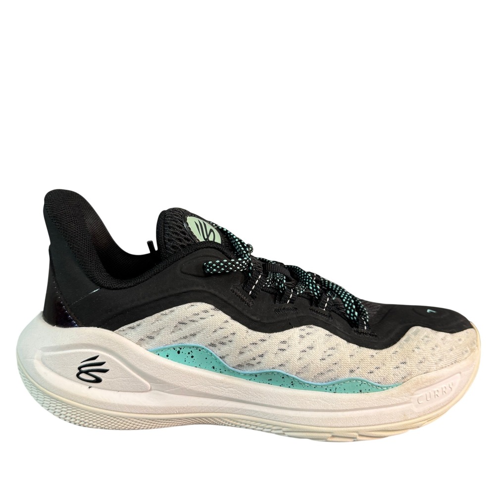 Under Armour Curry 7 Basketball Shoes Black White Mint Green Sneakers W8.5